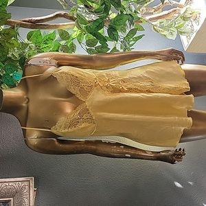 Shirley Of Hollywood Yellow Satin Slip Lingerie Size L